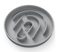 OHMO Slow Feeder Dog Cat Bowl (Small, Circular), Silicone Puppy Food Bowl Anti-Gulping Slow Down Small Dogs Eating Anti Choking No Suction Cup, Grey