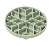 OHMO Slow Feeder Dog Cat Bowl (Small, Diamond), Silicone Puppy Food Bowl with Anti-Slip Suction Cup Slow Down Small Dogs Eating Anti Choking, Light Green