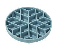 OHMO Slow Feeder Dog Cat Bowl (Small, Diamond), Silicone Puppy Food Bowl with Anti-Slip Suction Cup Slow Down Small Dogs Eating Anti Choking, Light Blue
