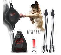 OHMY FIT Flex Double End Punching Bag - Bungee Cords w/Special Flex Adjustable System - Durable Bladder Speed Bag - Boxing Training Equipment for Adults - Home Gym Accessories (Elliptical)