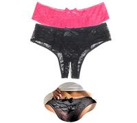 ohmydear Lace French Knickers for Women Multipack Plus Size Sheer Mesh Sexy Panties High Leg Bikini Briefs Stretchy Thongs Underwear Black Pink Underpants Uk 20