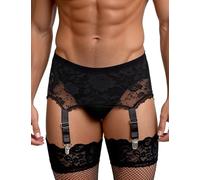 ohmydear Mens Lingerie Underwear Lace Suspenders Sissy Clothing for Men