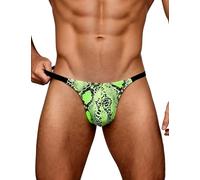 ohmydear Mens Thong Bulge Pouch Underwear Sexy Jock Straps for Men Low Rise G String Thongs T Back Lingerie Jockstrap Breathable Snakeskin Sissy Outfits M