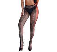 ohmydear Patterned Fishnet Tights Womens Plus Size 3XL-5XL Black Butterfly Bow Stretchy Pantyhose Elastic High Waist Tights Sexy Fish Nets Comfort Fit
