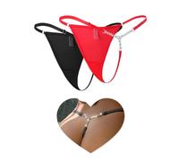 ohmydear Women's Glitter G-String Micro Thongs Mesh Tangas Sexy Panties Adjustable Waist Plus Size Diamond Sheer Knickers Multipack Underwear, UK8-22 Black/Red