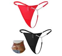 ohmydear Women's Glitter G-String Micro Thongs Mesh Tangas Sexy Panties Adjustable Waist Plus Size Diamond Sheer Knickers Multipack Underwear, UK8-22 Black/Red