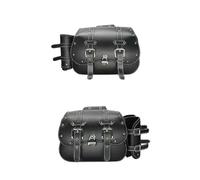 Ohocean Motorcycle Tail Bag for Motorbike Tool Storage Universal Large Capacity Waterproof Motorcycle SaddleBag Retro Black/Brown Side Bags 2PC/1Pair(Black-Large)