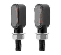 Ohocean Motorcycle Turn Signal Lights Turn Signal Lights 2 Uds Motorcycle Indicators Light Flashing Lamp Amber Black/Silver Turning Bulb(8mm 3 Black)