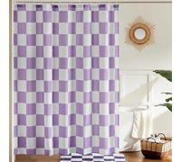 Ohocut Checkered Shower Curtain, Lavender Purple Shower Curtains for Bathroom, Cute Retro Checkboard Shower Curtain Vintage Aesthetic, Machine Washable Fabric Bath Curtain, 180x180cm