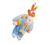 ohodhmnu Colorful Lop Eared Rabbits Pendant Keychain Soft Plush Keyring Car Interior Decoration Handmade Plush Accessory for Bags