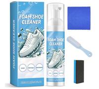 Ohohoo Shoe Cleaner Kit - 100ml White Sneaker Cleaning Foam for PU Leather, Mesh & Rubber - Includes Soft Brush & Microfiber Cloth for Spotless Results