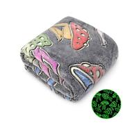 OHOIT Mushroom Gifts for Women Girls Kids Glow in The Dark Blanket Colorful Luminous Mushroom Decor for Couch Sofa Bed