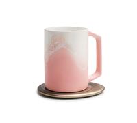 OHOM Ui Artist Collection Self-Heating Mug Set - Blush Cloud | 12 fl oz / 355 mL Handcrafted Ceramic Coffee & Tea Mug with Heating Pad