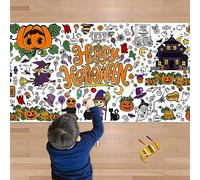 OHOME Halloween Giant Coloring Poster/Tablecloth-Halloween Crafts for Kids-30 x 72 Inches Jumbo Paper Coloring Banner for Kids Activities Games Party Decorations