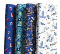 OHOME Hanukkah Wrapping Paper - Jumbo Sheets - Hanukkah Decorations & Gift Bags, 29" x 42"