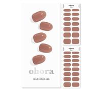 ohora Semi Cured Gel Nail Strips (N Bare Brick) - Works with Any Lamps, Salon-Quality, Long Lasting, Easy to Apply & Remove - Includes 2 Prep Pads, Nail File & Wooden Stick