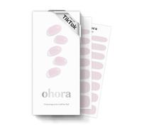 ohora Semi Cured Gel Nail Strips (N Bare Pink) - Works with Any Nail Lamps, Salon-Quality, Long Lasting, Easy to Apply & Remove - Includes 2 Prep Pads, Nail File & Wooden Stick