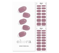 ohora Semi Cured Gel Nail Strips (N Bare Plum) - Works with Any Lamps, Salon-Quality, Long Lasting, Easy to Apply & Remove - Includes 2 Prep Pads, Nail File & Wooden Stick