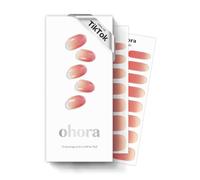 Ohora Semi Cured Gel Nail Strips - Red, Ombre, 30 Pcs, UV Lamp Compatible, Salon-Quality, Long-Lasting & Easy to Apply, Includes 2 Prep Pads, Nail File & Stick