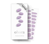 ohora Semi Cured Gel Nail Strips (N Blueberry Jam) - Works with Any Lamps, Salon-Quality, Long Lasting, Easy to Apply & Remove - Includes 2 Prep Pads, Nail File & Wooden Stick - Purple