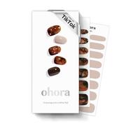 ohora Semi Cured Gel Nail Strips (N Brown Sugar) - Salon-Quality, Long Lasting, Easy to Apply & Remove - Includes 2 Prep Pads, Nail File & Wooden Stick