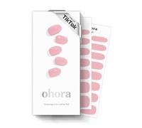 ohora Semi Cured Gel Nail Strips (N Cream Pink) - Works with Any UV Lamps, Salon-Quality, Long Lasting, Easy to Apply & Remove - Includes 2 Prep Pads, Nail File & Wooden Stick
