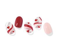 ohora Semi Cured Gel Nail Strips (N Cupid's Trace) - Extended Size Range, Works with Any Lamps, Salon-Quality, Long Lasting, Easy to Apply&Remove - Includes 2Prep Pads, Nail File&WoodenStick