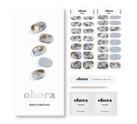 ohora Semi Cured Gel Nail Strips (N Daybreak) - Blue/Brown, Gemstone, 330 Pcs, 2 Cycles, UV Lamp Compatible, Salon-Quality, Long-Lasting & Easy to Apply, Includes 2 Prep Pads, Nail File & Stick