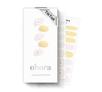 ohora Semi Cured Gel Nail Strips (N Egg & Fry) - Works with Any UV Lamps, Salon-Quality, Long Lasting, Includes 2 Prep Pads, Nail File & Wooden Stick