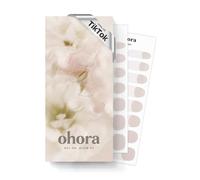ohora Semi Cured Gel Nail Strips (N Glow French) - White, Glazed, Works with Any UV/LED Lamps, Salon-Quality, Long Lasting, Easy to Apply & Remove - Includes 2 Prep Pads, Nail File & Wooden Stick
