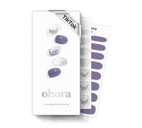 ohora Semi Cured Gel Nail Strips (N Goblin Moon) - Purple, Patterned, 30 Pcs, 2 Nail Cycles, UV Lamp Compatible, Salon-Quality, Long-Lasting & Easy to Apply, Includes 2 Prep Pads, Nail File & Stick