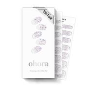 ohora Semi Cured Gel Nail Strips (N Petal Rain) - Purple, Patterned, 30 Pcs for 2 Cycles, UV Lamp Compatible, Salon-Quality, Long-Lasting & Easy to Apply, Includes 2 Prep Pads, Nail File & Stick