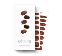 ohora Semi Cured Gel Nail Strips (N Pumpkin Swirl) - Works with Any Nail Lamps, Salon-Quality, Long Lasting, Easy to Apply & Remove - Includes 2 Prep Pads, File & Wooden Stick