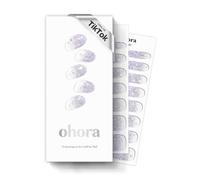ohora Semi Cured Gel Nail Strips (N Shooting Star) - Purple, Glitter, 30 Pcs, 2 Cycles, UV Lamp Compatible, Salon-Quality, Long-Lasting & Easy to Apply, Includes 2 Prep Pads, Nail File & Stick