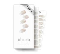 ohora Semi Cured Gel Nail Strips (N Sparkle Glam) - Salon-Quality, Long Lasting, Easy to Apply & Remove - Includes 2 Prep Pads, Nail File & Wooden Stick