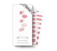 ohora Semi Cured Gel Nail Strips (N Sugar Rush) - Works with Any Nail Lamps, Salon-Quality, Long Lasting, Easy to Apply & Remove - Includes 2 Prep Pads, Nail File & Wooden Stick