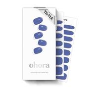 ohora Semi Cured Gel Nail Strips (N Tint Bluesy) - Works with Any Nail Lamps, Salon-Quality, Long Lasting - Includes 2 Prep Pads, Nail File & Wooden Stick - Blue