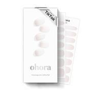 ohora Semi Cured Gel Nail Strips (N Veil) - White, Ombre, 30 Pcs for 2 Nail Cycles, UV Lamp Compatible, Salon-Quality, Long-Lasting & Easy to Apply, Includes 2 Prep Pads, Nail File & Stick