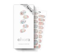 Ohora Semi Cured Gel Nail Strips - White, Metallic, 30 Pcs, UV Lamp Compatible, Salon-Quality, Long-Lasting & Easy to Apply, Includes Prep Pads, Nail File & Stick