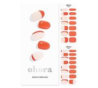 Ohora Semi Cured Gel Strips (N More Orange) - Brown, French, 30 Pcs for 2 Cycles, UV Lamp Compatible, Salon-Quality, Long-Lasting & Easy to Apply, Includes 2 Prep Pads, File & Stick