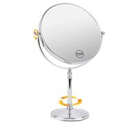 Ohotecy Makeup Mirror 8" Magnifying Mirror 1/10X Magnification, Large Table top Double-Sided Swivel Vanity Mirror Chrome Finish