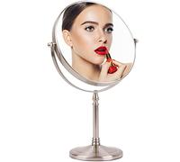 Ohotecy Makeup Mirror 8" Magnifying Mirror 1/10X Magnification, Large Table top Double-Sided Swivel Vanity Mirror Chrome Finish