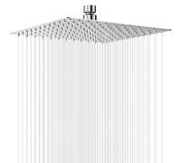 Ohotecy Shower Head Rainfall 12 Inch Square Fixed Shower Head 304 Stainless Steel High Pressure Rain Shower Head with 144 Silicone Jets for The Ultimate Shower Experience, Silver