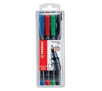 OHP Pen - STABILO OHP Pen Permanent - Fine - Wallet of 4 - Assorted Colours Perm