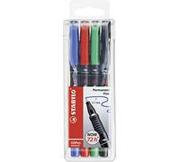OHP Pen - STABILO OHP Pen Permanent - Fine - Wallet of 4 - Assorted Colours Perm