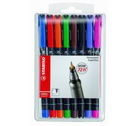 Stabilo OH Pen Permanent - Assorted Colours and Widths, Choose Wallet of 4/6/8