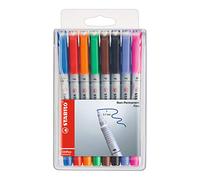 STABILO OHP Pen Soluble – Fine – Wallet of 8 Assorted Colours