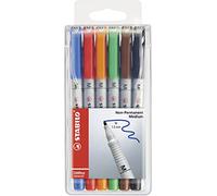 OHP Pen - STABILO OHP Pen Soluble - Medium - Wallet of 6 - Assorted Colours