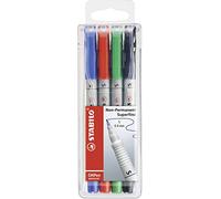 STABILO OHP Pen Soluble - Superfine Tip - Wallet of 4 Assorted Colours
