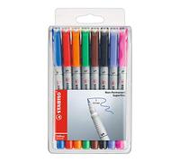 STABILO OHP Pen OHP Pen Soluble - Superfine - Wallet of 8 - Assorted Colours